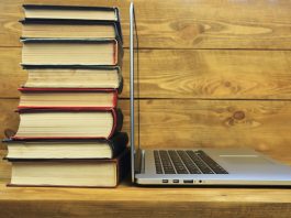 Laptop and Books